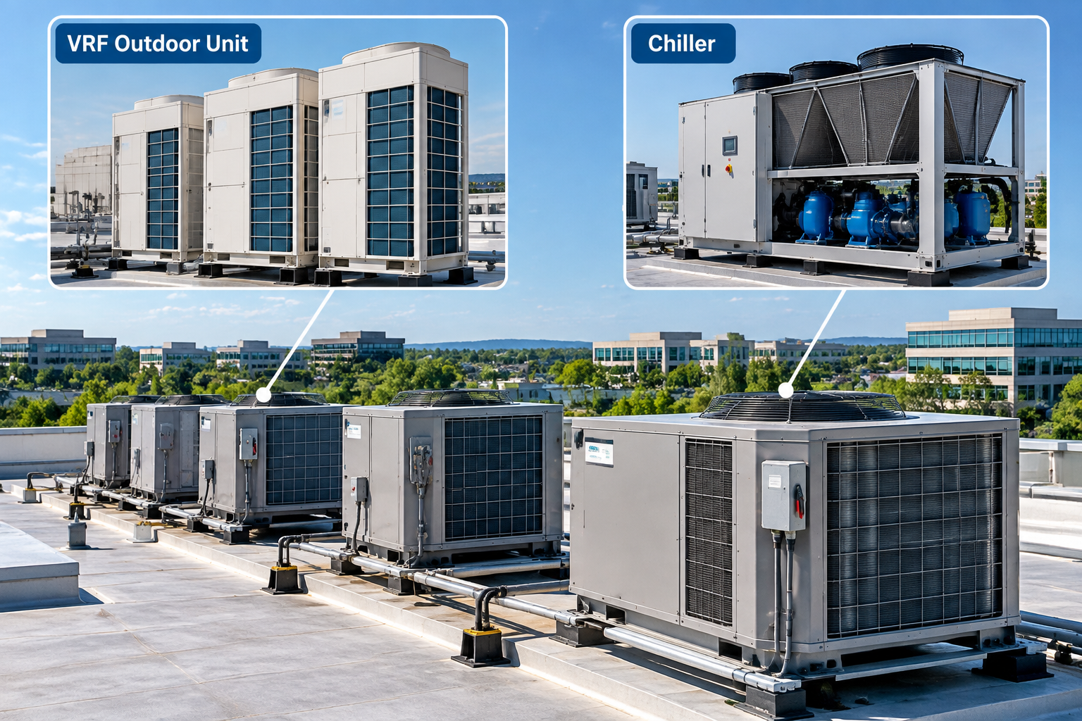 Which AC System Is Best for Large Buildings? 1 Best AC System for Large Buildings: RTU vs VRF vs Chiller avsheatingandair